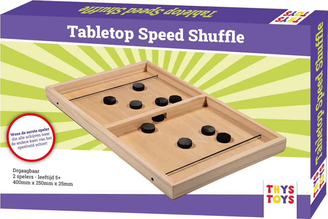 ThysToys Slingpuck Speed Shuffle Sjoelbak 40cm - 10 Pucks