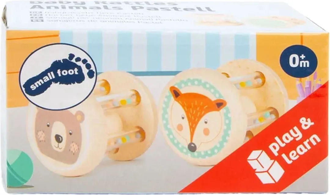 Small Foot Houten Rammelaar Dier Set - 2 Stuks Multicolor - afbeelding 6 van 6