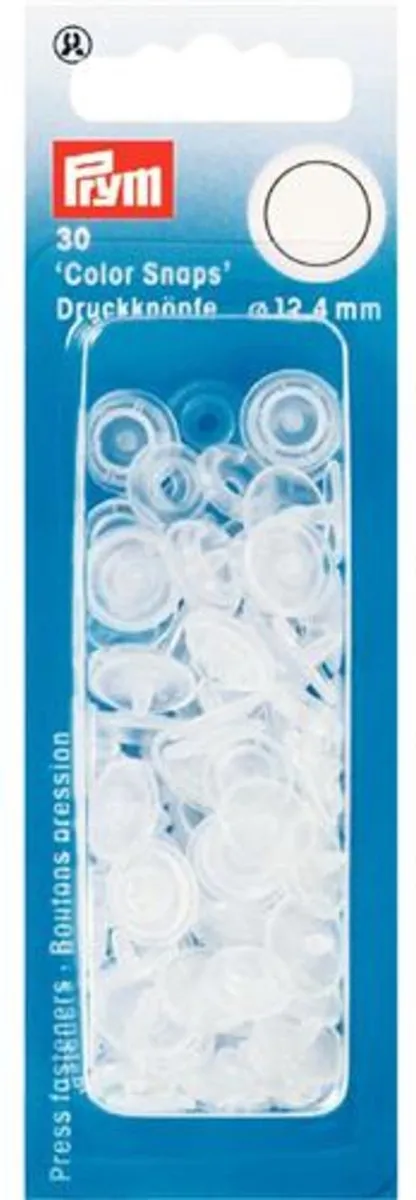 Prym Drukknoop ColorSnaps 12,4mm Transparant - 30 Stuks