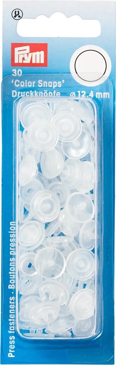 Prym Drukknoop ColorSnaps 12,4mm Transparant - 30 Stuks