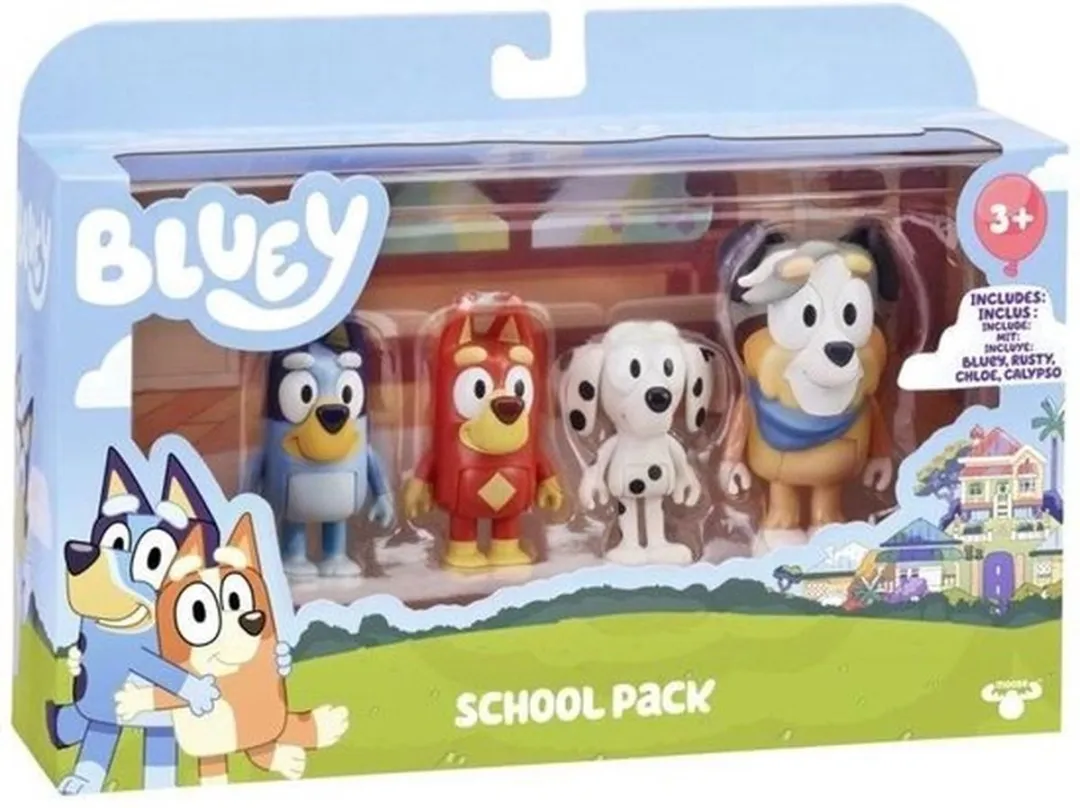 Moose Toys Bluey School Friends - 4 Stuks - Veelkleurig