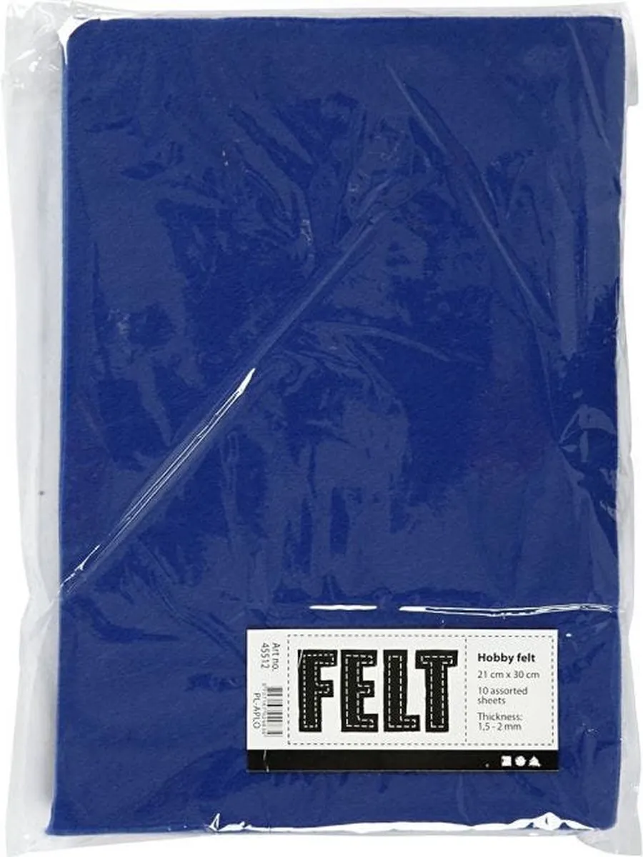Creativ Company Hobbyvilt A4 Blauw - 10 Stuks