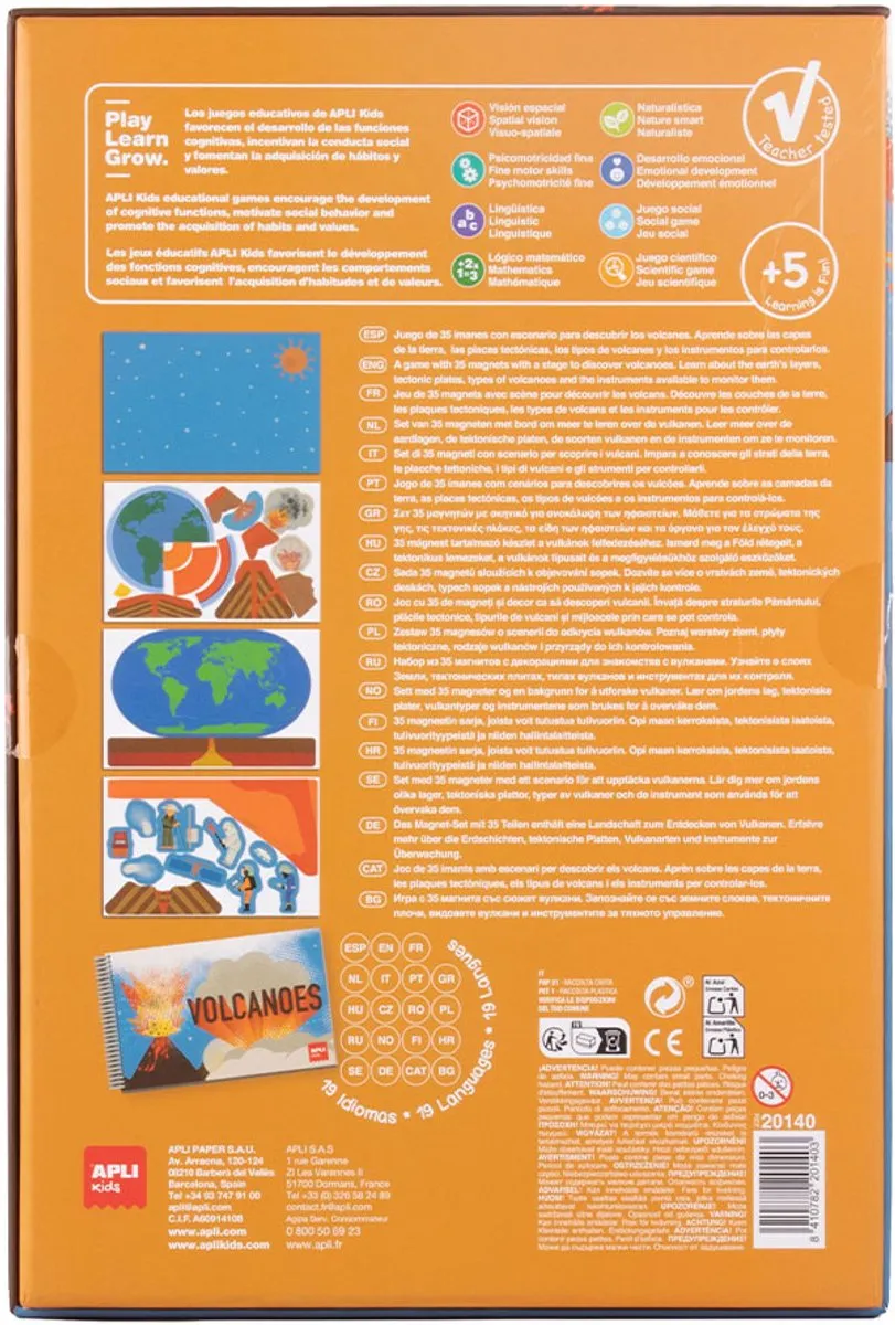 Apli Kids Magneetspel Vulkanen 20140 - Magnetisch bord met 35 magneten