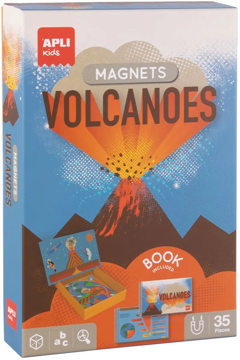 Apli Kids Magneetspel Vulkanen 20140 - Magnetisch bord met 35 magneten