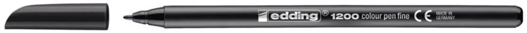 edding 1200 Viltstift Fijn - 10 Stiften - Zwart