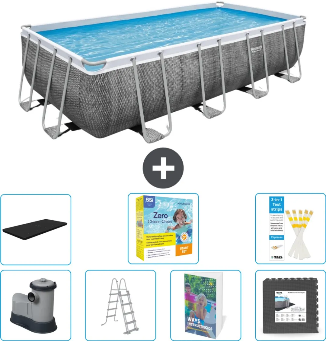 Bestway Power Steel Zwembad 549x274x122 - Grijs - 14.812L