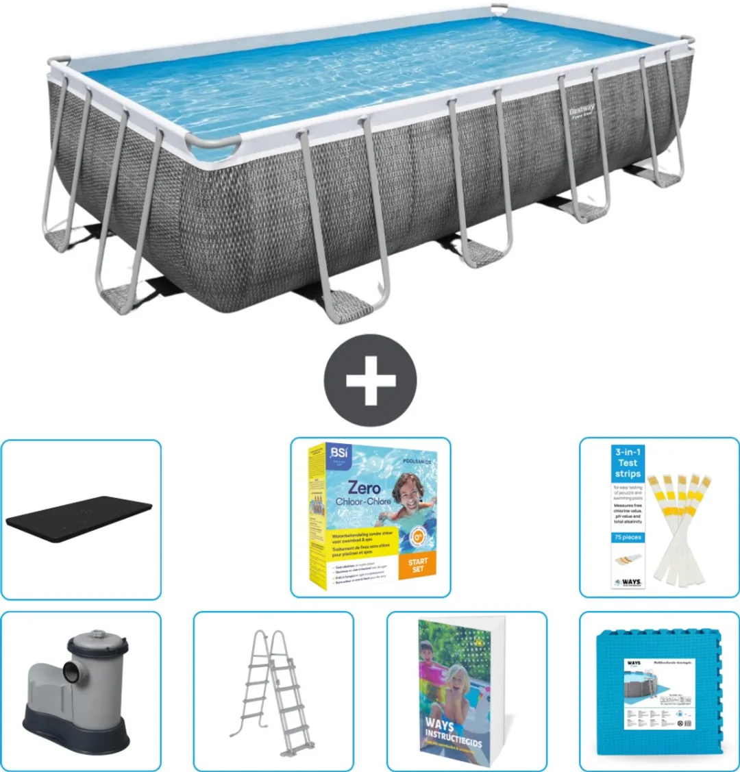 Bestway Power Steel Zwembad 549x274x122 - Grijs - 14.812L