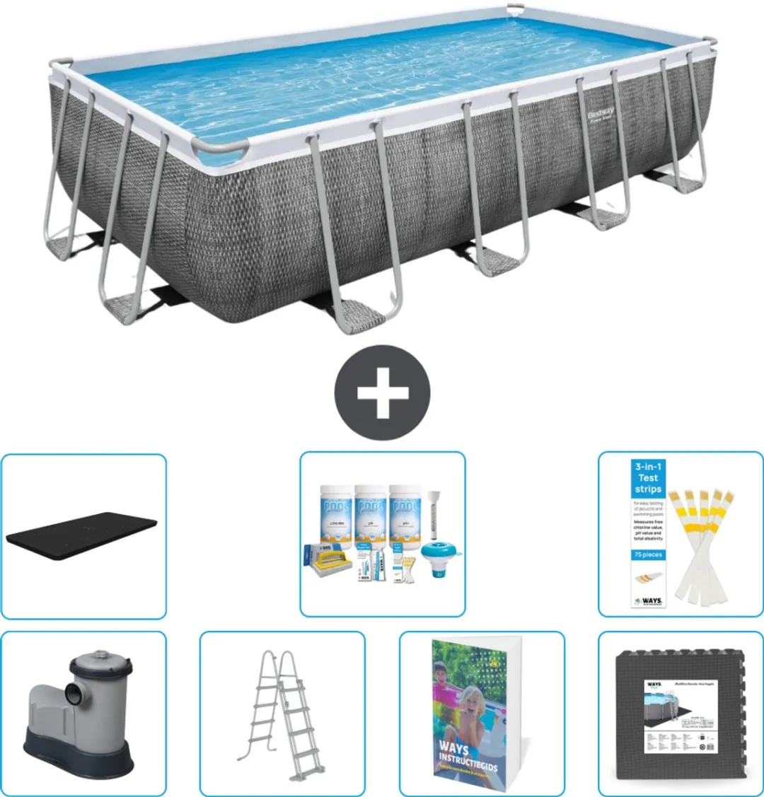 Bestway Power Steel Zwembad 549x274x122 - Grijs - 14.812L