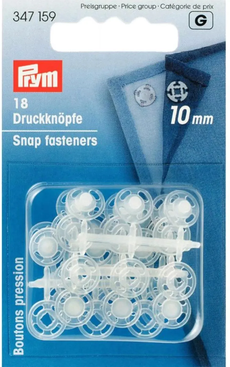Prym Drukkers Transparant 10mm - 18 Stuks