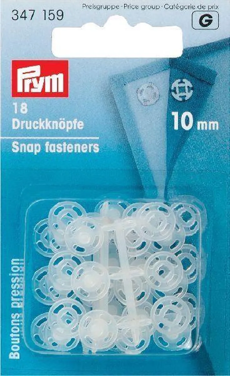 Prym Drukkers Transparant 10mm - 18 Stuks