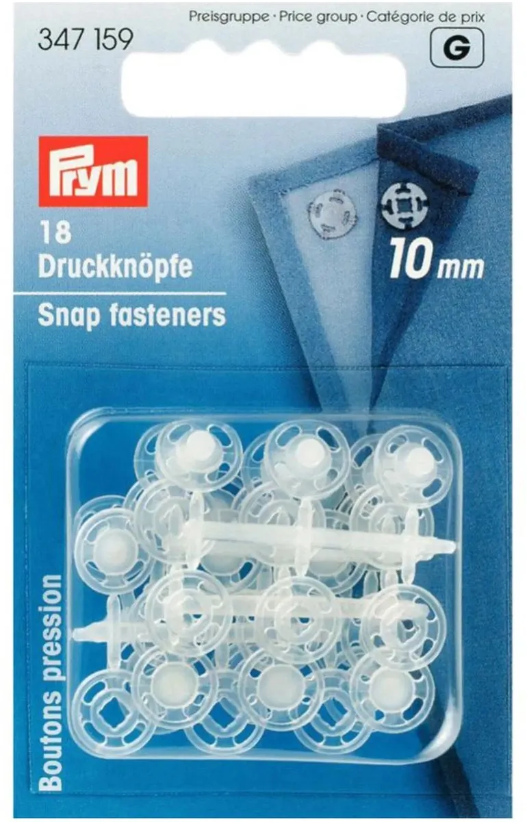 Prym Drukkers Transparant 10mm - 18 Stuks