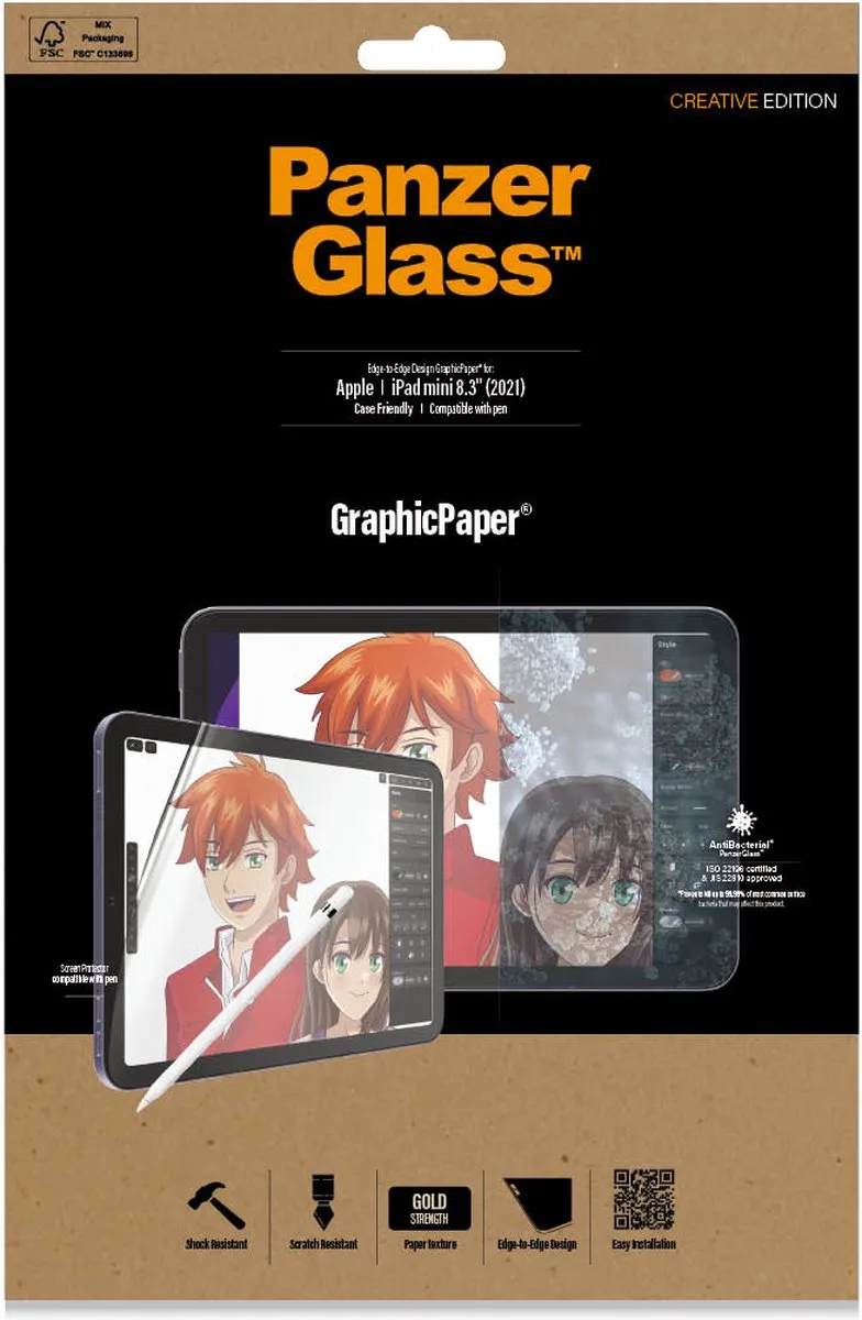 PanzerGlass iPad mini 6e Gen GraphicPaper Hoes - Transparant