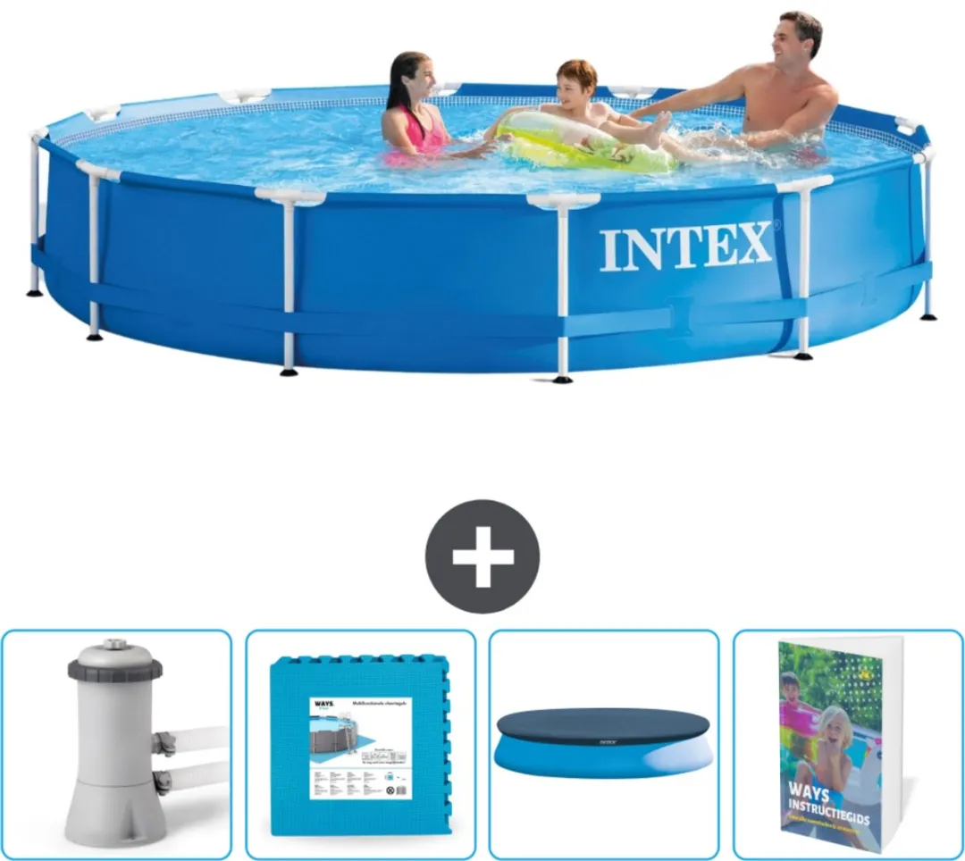 Intex 28212GN-Blauw Rond Frame Zwembad 366x76cm