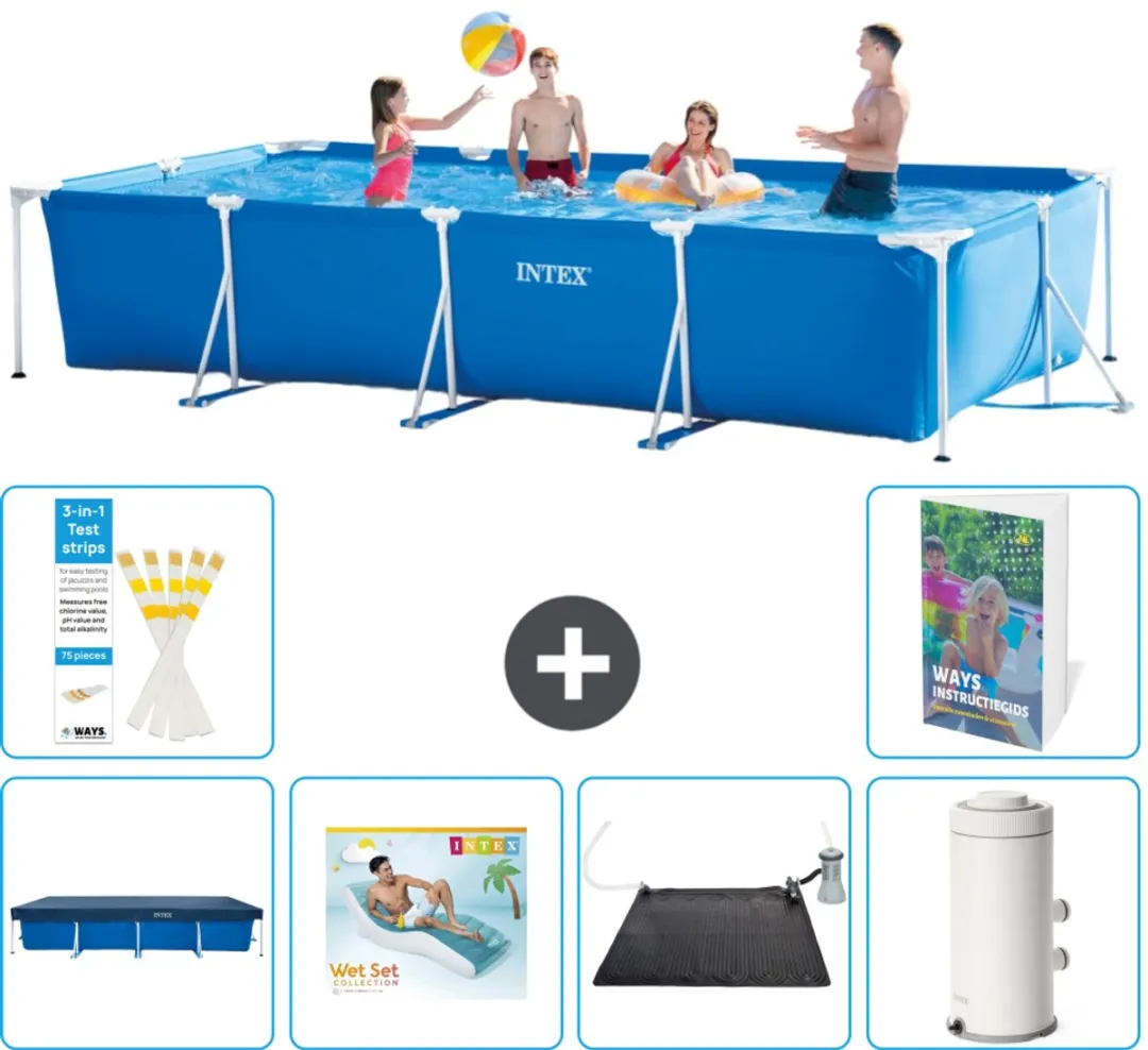 Intex Rechthoekig Frame Zwembad 450x220cm Blauw