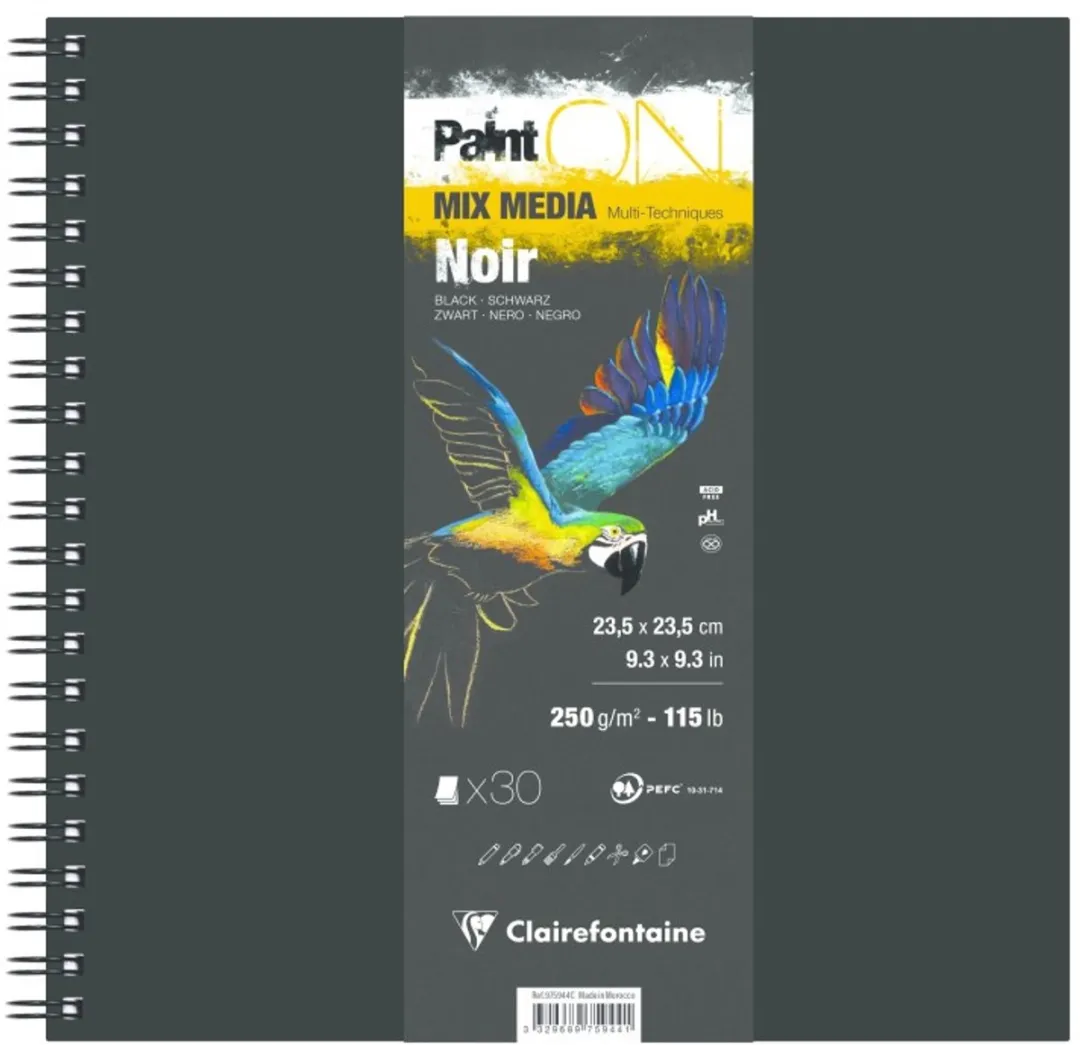Clairefontaine Paint On Mixed Media Notebook Ringband 30 Vel