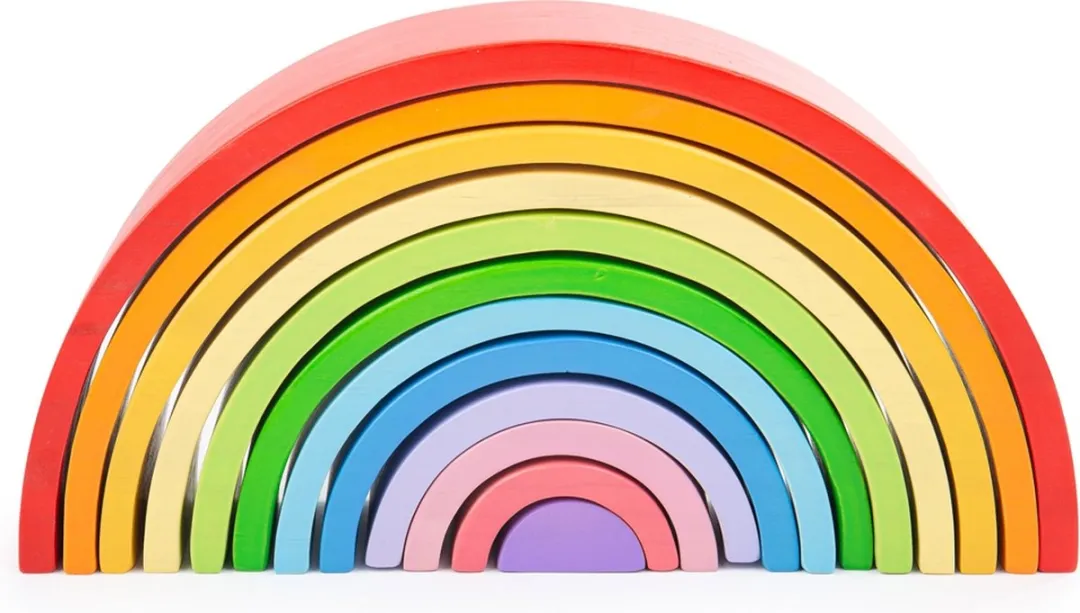 BIGJIGS Houten Regenboog Stapelpuzzel