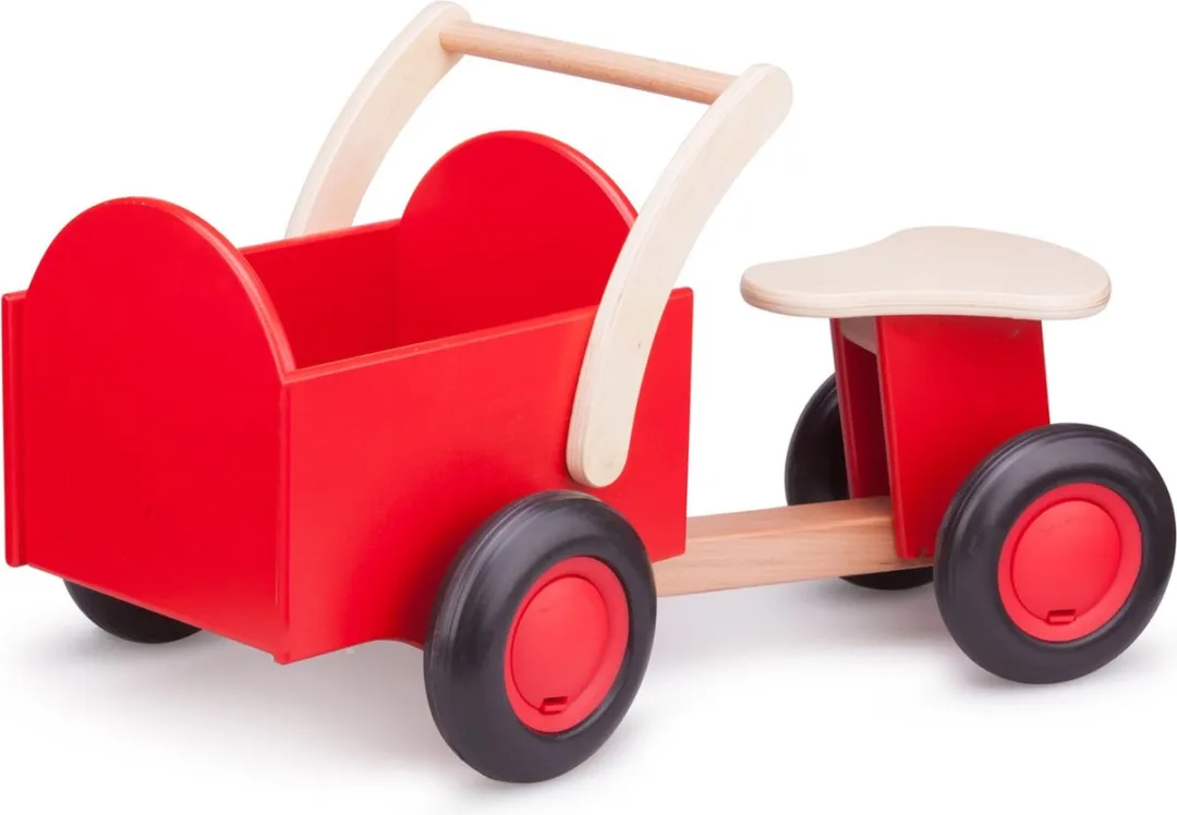 New Classic Toys Houten Bakfiets Road Star 11400 - Rood - Zadelhoogte 24cm - afbeelding 6 van 6