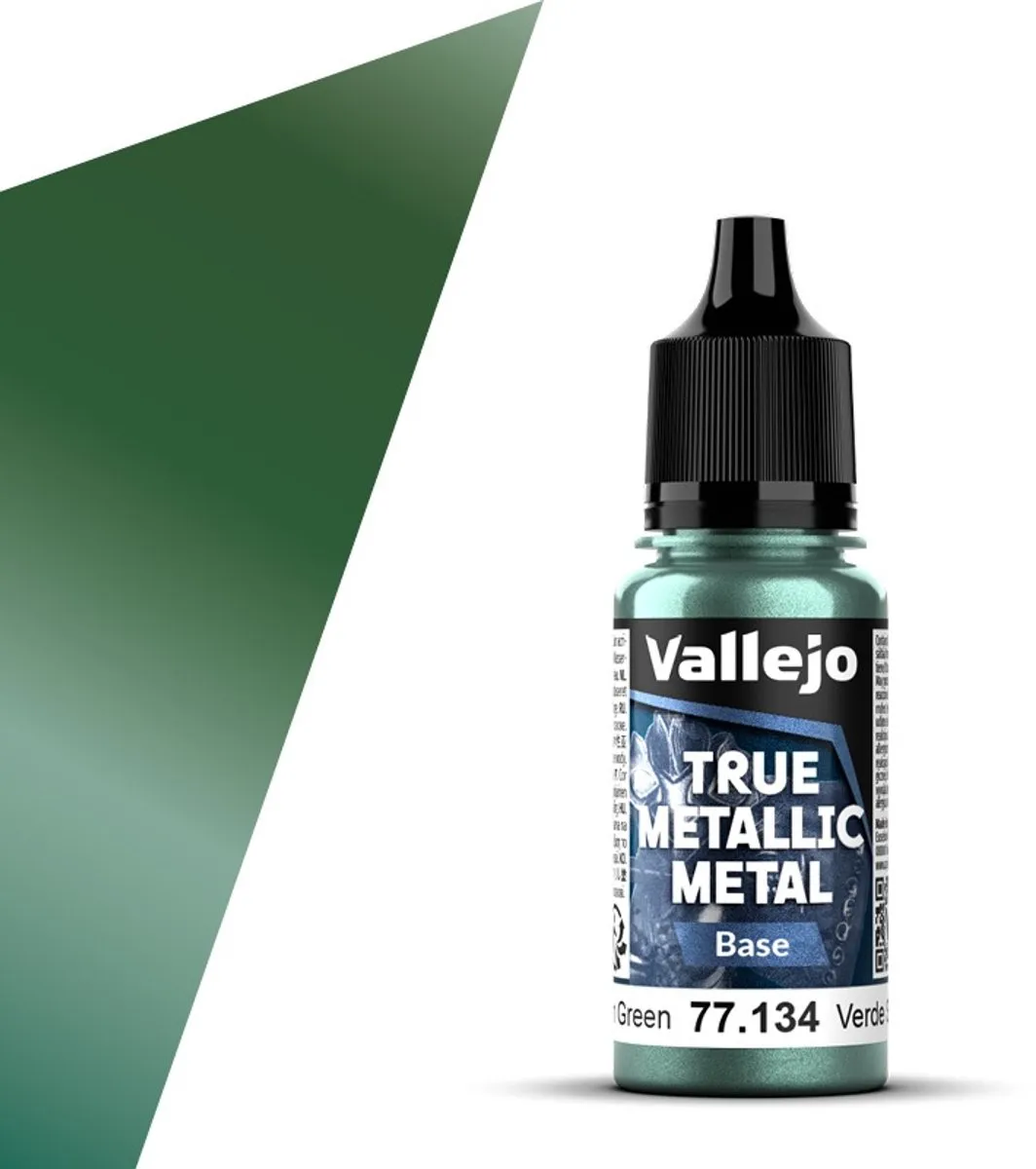 Vallejo Hobbyverf Acryl True Metallic Metal Base Schemer Groen 18ml