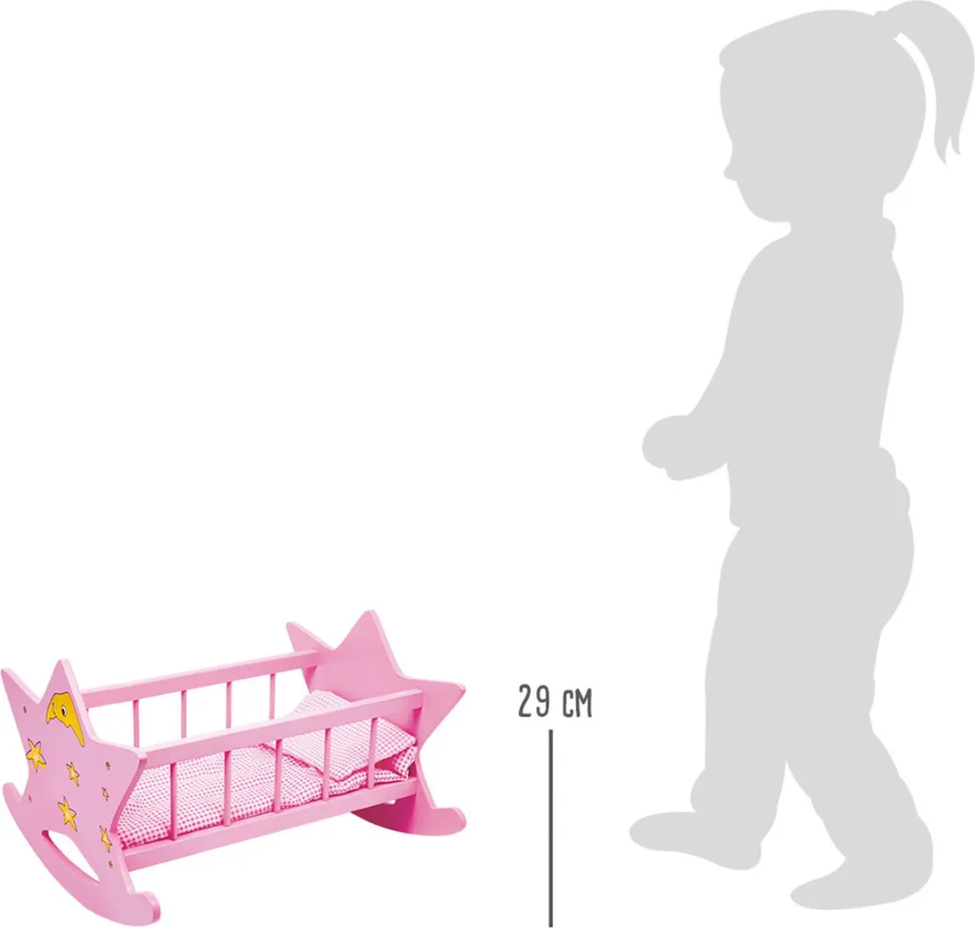 Small Foot Poppenwieg Star Hout - Roze