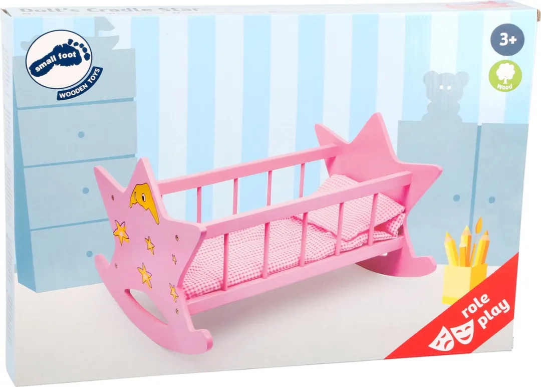 Small Foot Poppenwieg Star Hout - Roze