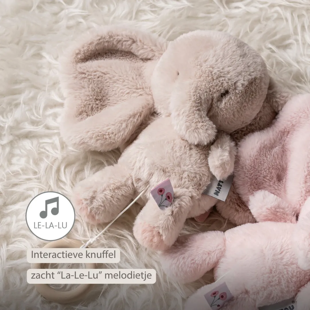 Nattou FanFan Muziekknuffel Olifant 25cm - Zand