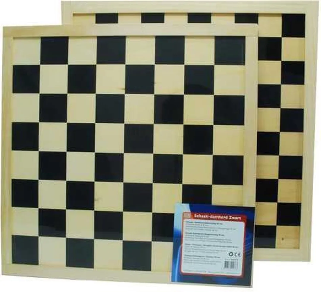 HOT Games Schaak/Dambord 40cm - Zwart/Wit