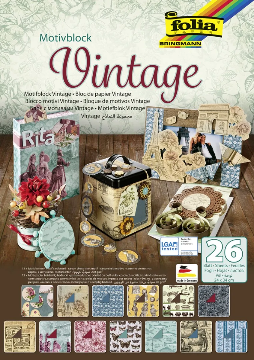 Folia Motiefblok Vintage 240x350mm