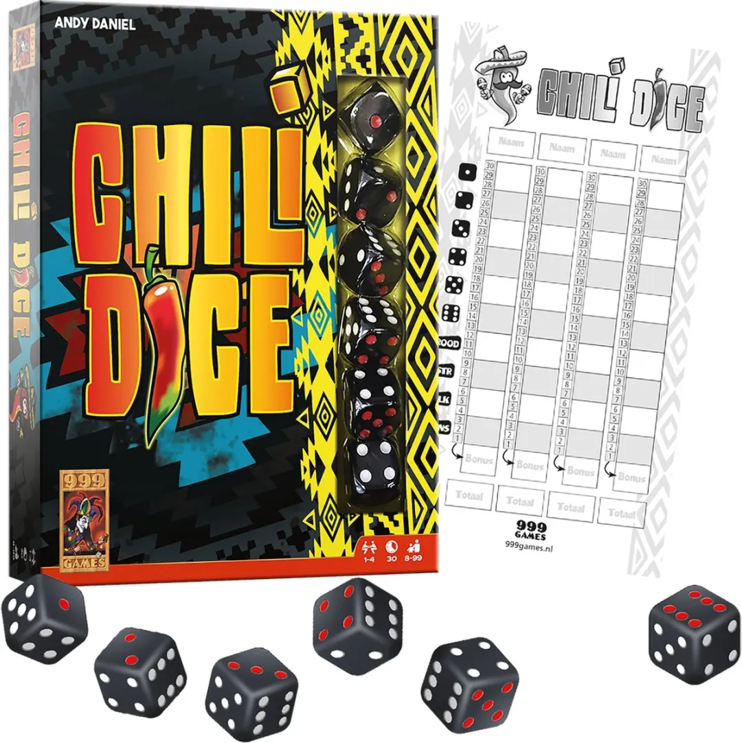 999 Games Chili Dice Dobbelspel - 6 Stenen