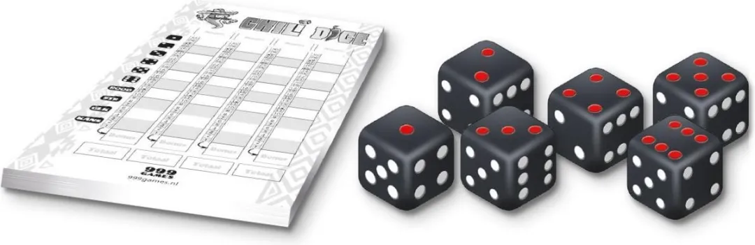 999 Games Chili Dice Dobbelspel - 6 Stenen - afbeelding 6 van 6