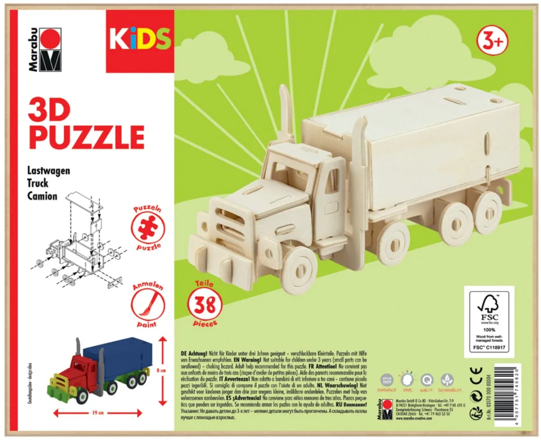 Marabu 3D Puzzel Voertuigen 38 Stuks