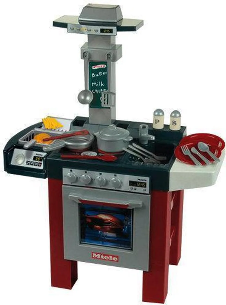 Klein Toys Keuken Miele Gourmet Op Batterijen - Grijs/Rood/Zwart/Beige