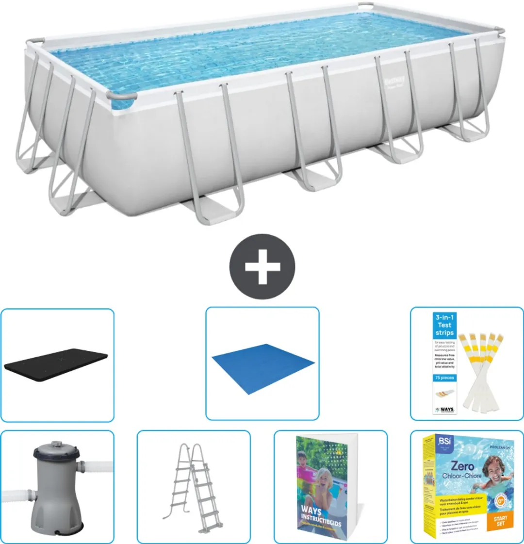 Bestway Power Steel Zwembad 488x244x122cm