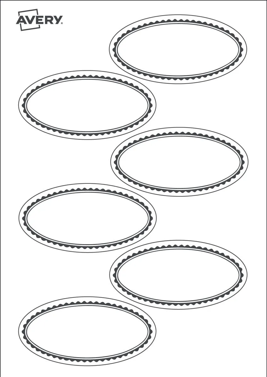 Avery Family Ovale Oplosbare Etiketten 5x3cm - 18 Stuks