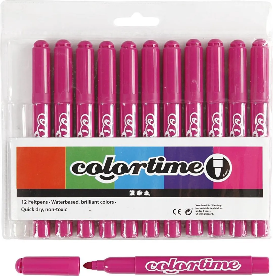 Colortime Roze Stiften 5mm - 12 Stuks