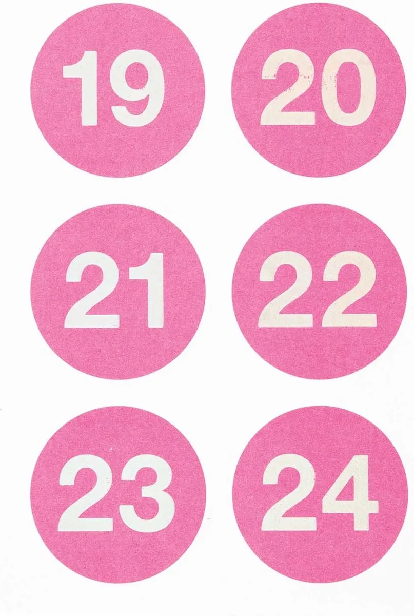 Rico Design Paper Poetry Adventskalender Stickers - 24 Stuks - Donkerroze