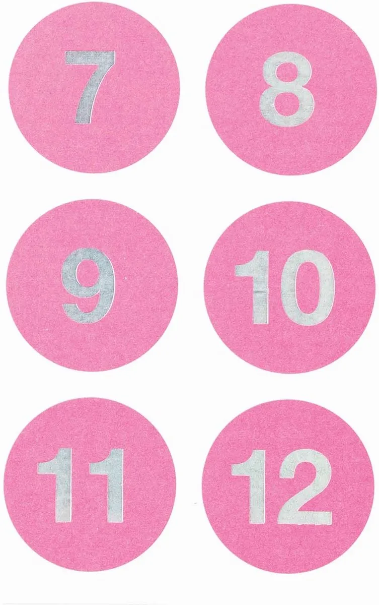 Rico Design Paper Poetry Adventskalender Stickers - 24 Stuks - Donkerroze