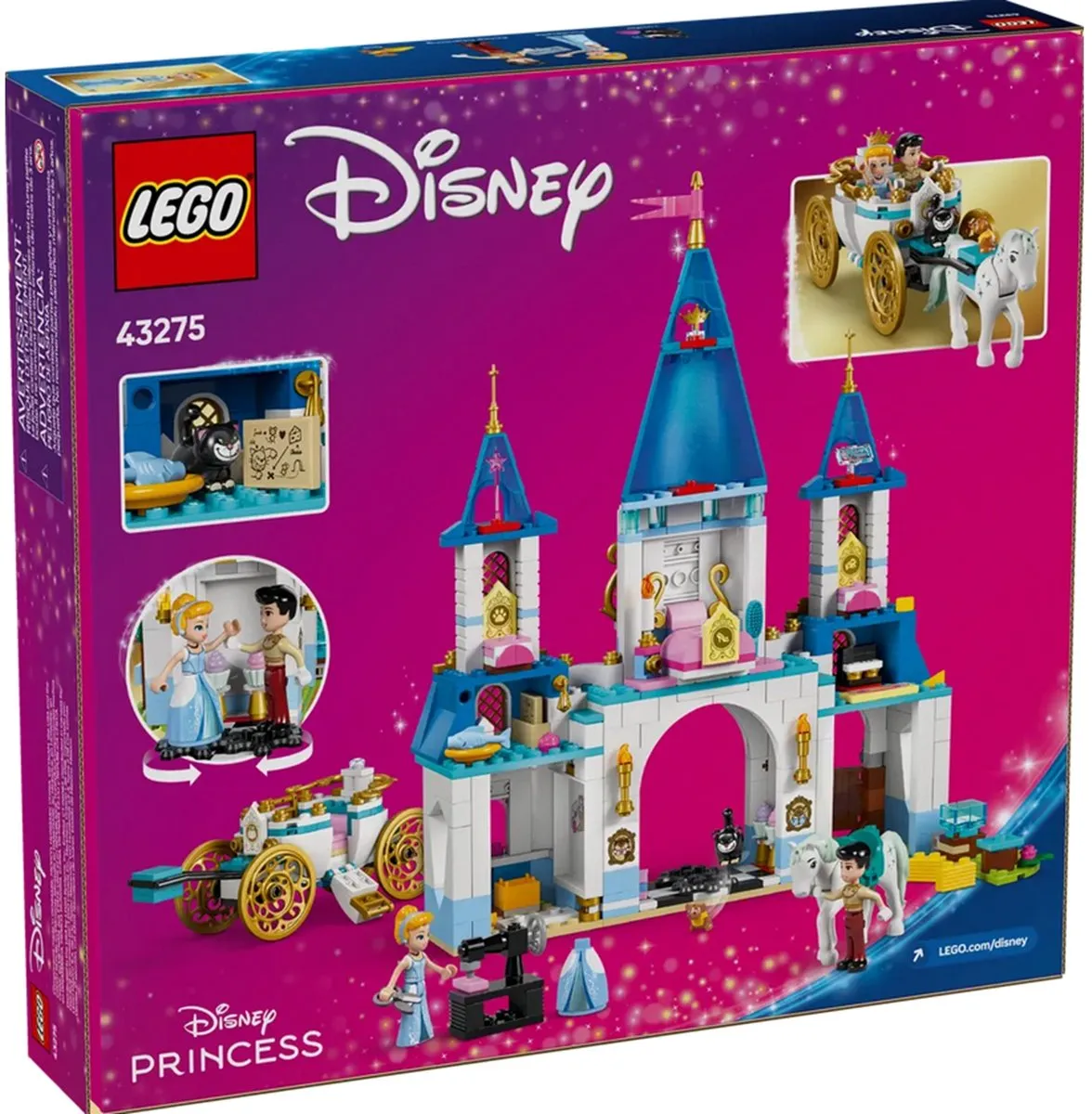 LEGO Disney Princess Assepoester Kasteel & Paardenkoets 43275 - 596 Stukken