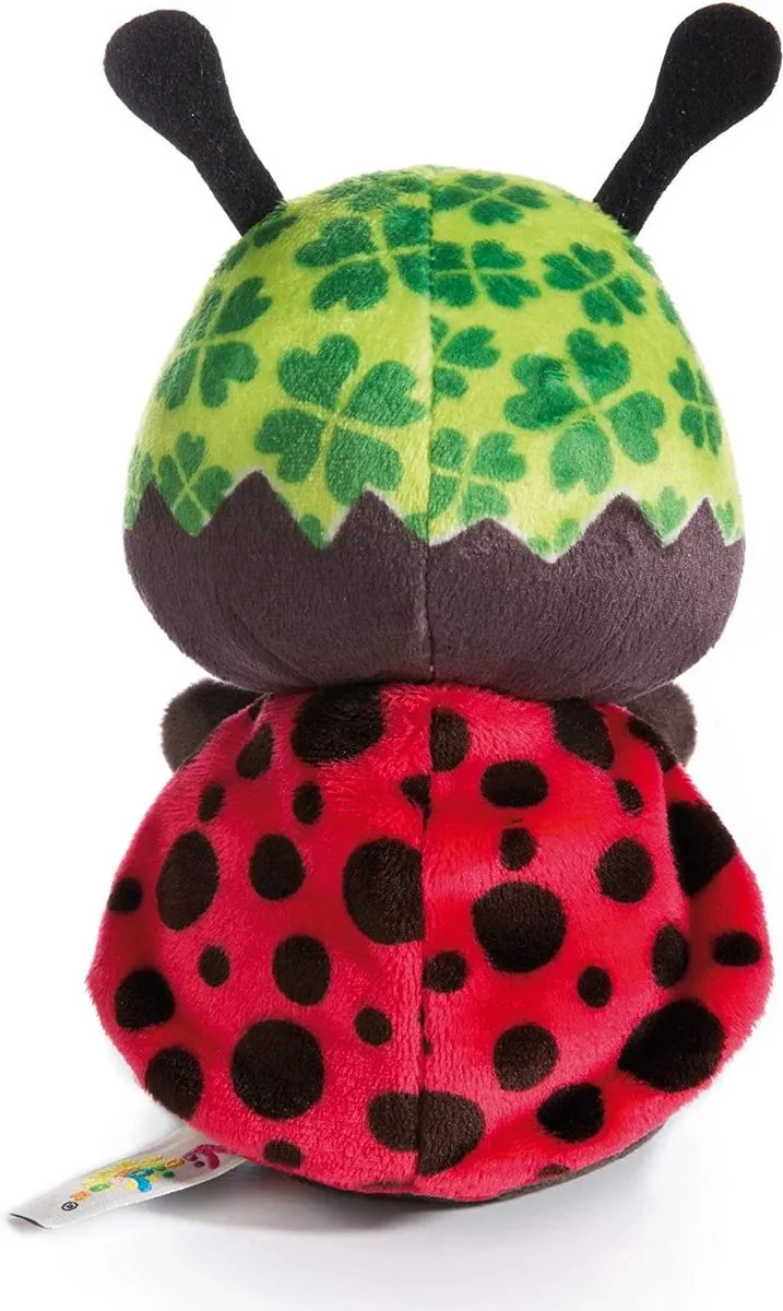 Nici Pluche Lieveheersbeestje Knuffel 16cm - Zwart/Groen/Rood