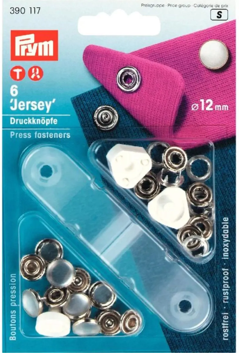 Prym Jersey Drukknopen 12mm Parel - 6 Stuks