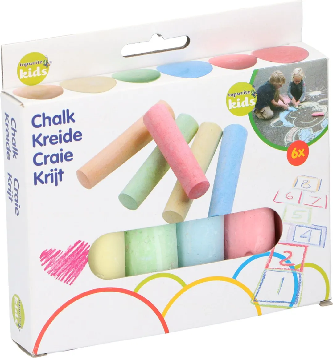 Eddy Toys Topwrite Stoepkrijt Set 6 Stuks