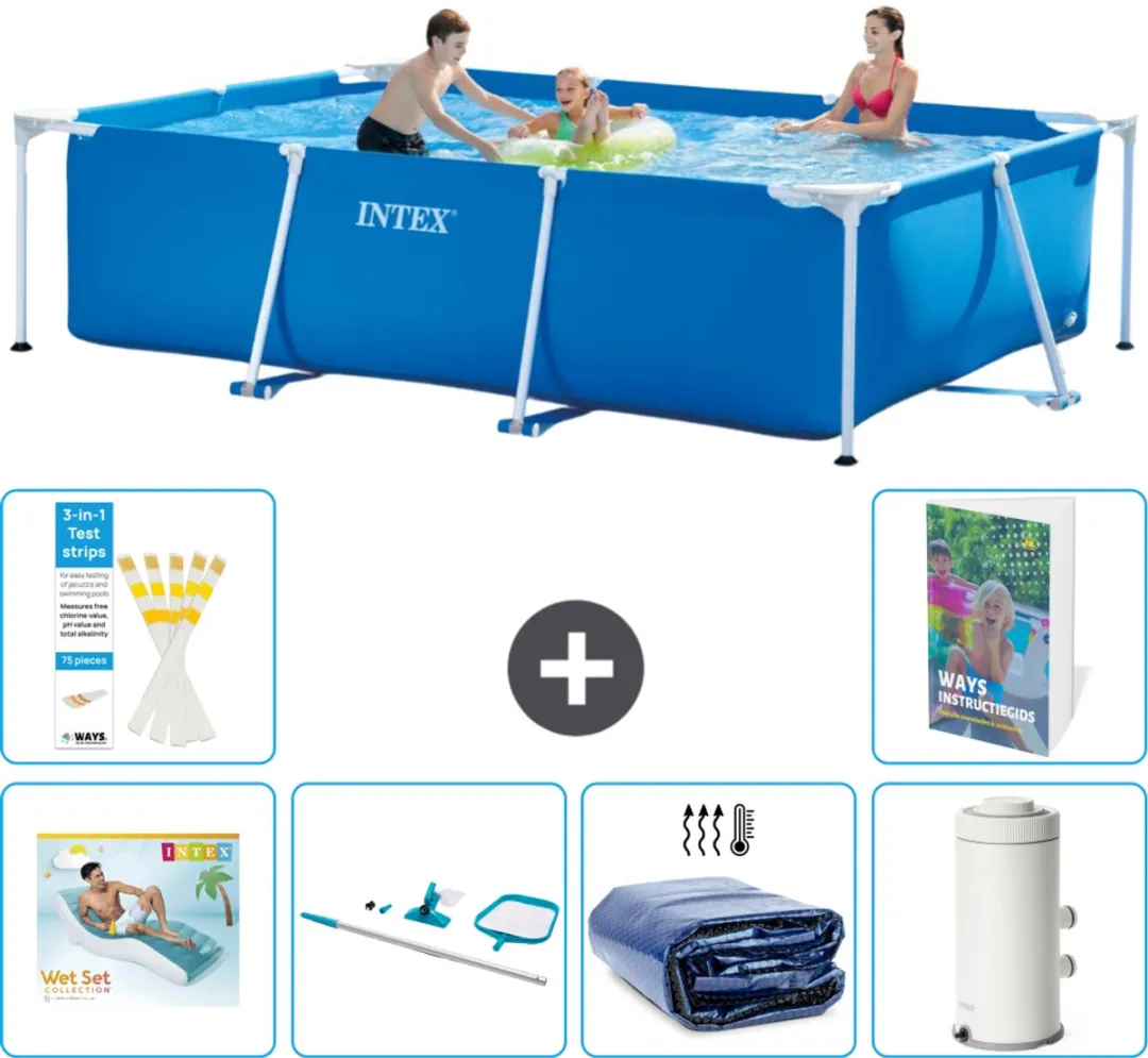 Intex Frame Zwembad 300x200x75cm Blauw - 7-delig