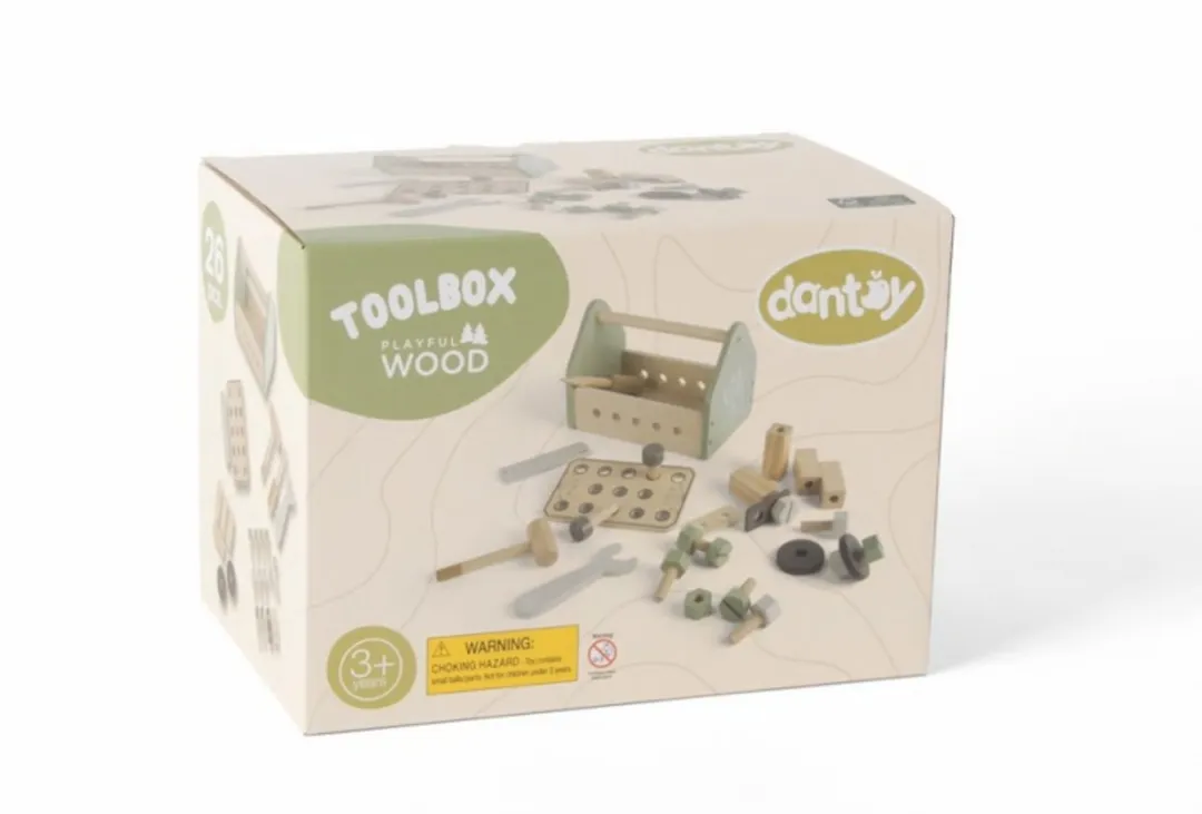 Dantoy Houten Gereedschapsbox 26-delig - Multi Color
