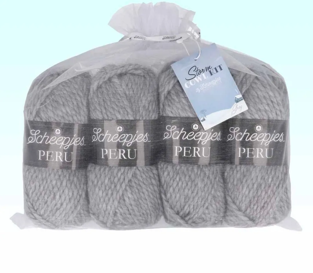 Scheepjes Storm Cowl Kit Peru - Grijs