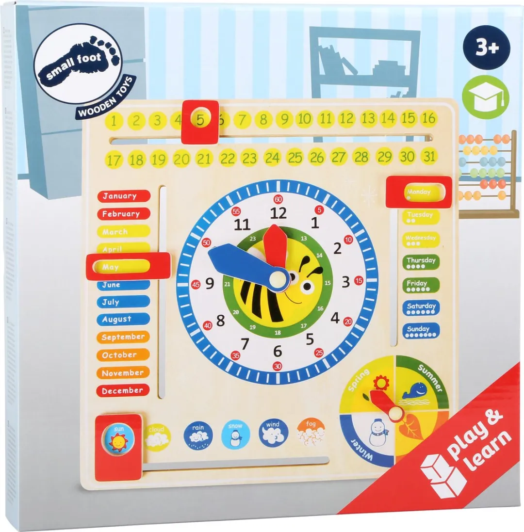 Small Foot Educational Bord Datum Tijd Seizoen 4768 - Multicolor