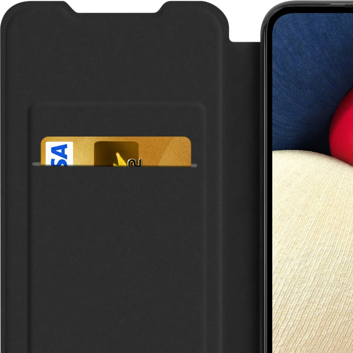 Samsung Galaxy A02s GP-FWA025AM Flip Wallet Cover - Zwart