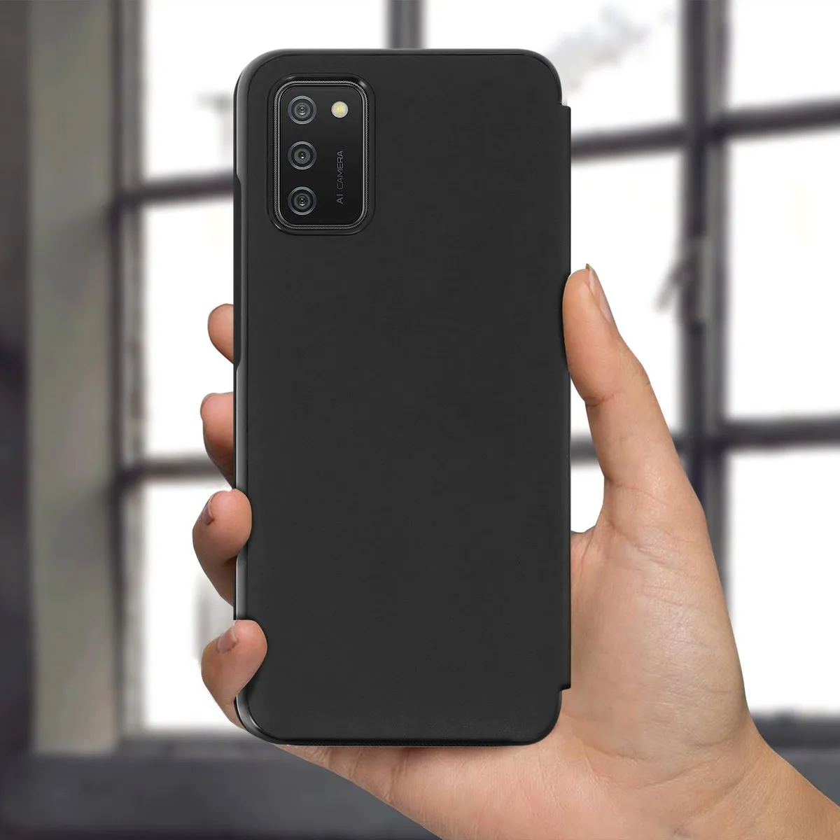 Samsung Galaxy A02s GP-FWA025AM Flip Wallet Cover - Zwart - afbeelding 6 van 6