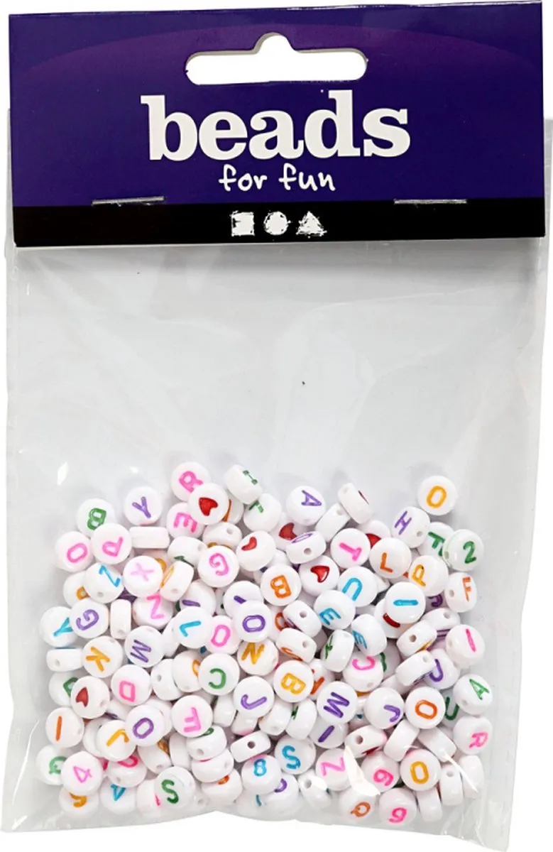 Creativ Company Plastic Letterkralen 7mm - Multicolor - 200 Stuks