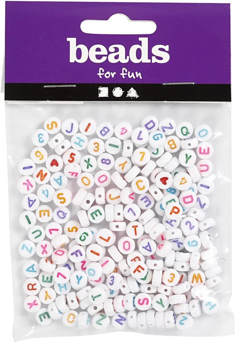Creativ Company Plastic Letterkralen 7mm - Multicolor - 200 Stuks