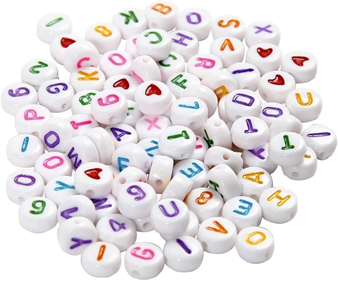 Creativ Company Plastic Letterkralen 7mm - Multicolor - 200 Stuks