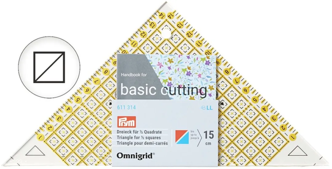 Prym Driehoek Omnigrid 1/2 Kwadraat - 15cm